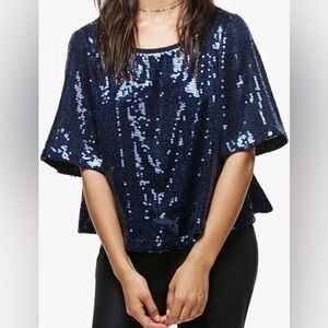 Free People Night Fever Sequin Top
